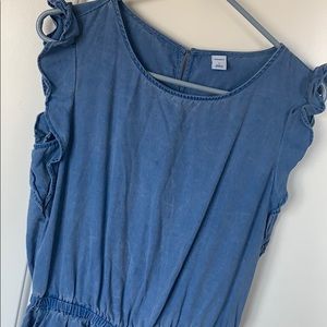 Chambray blue jumpsuit